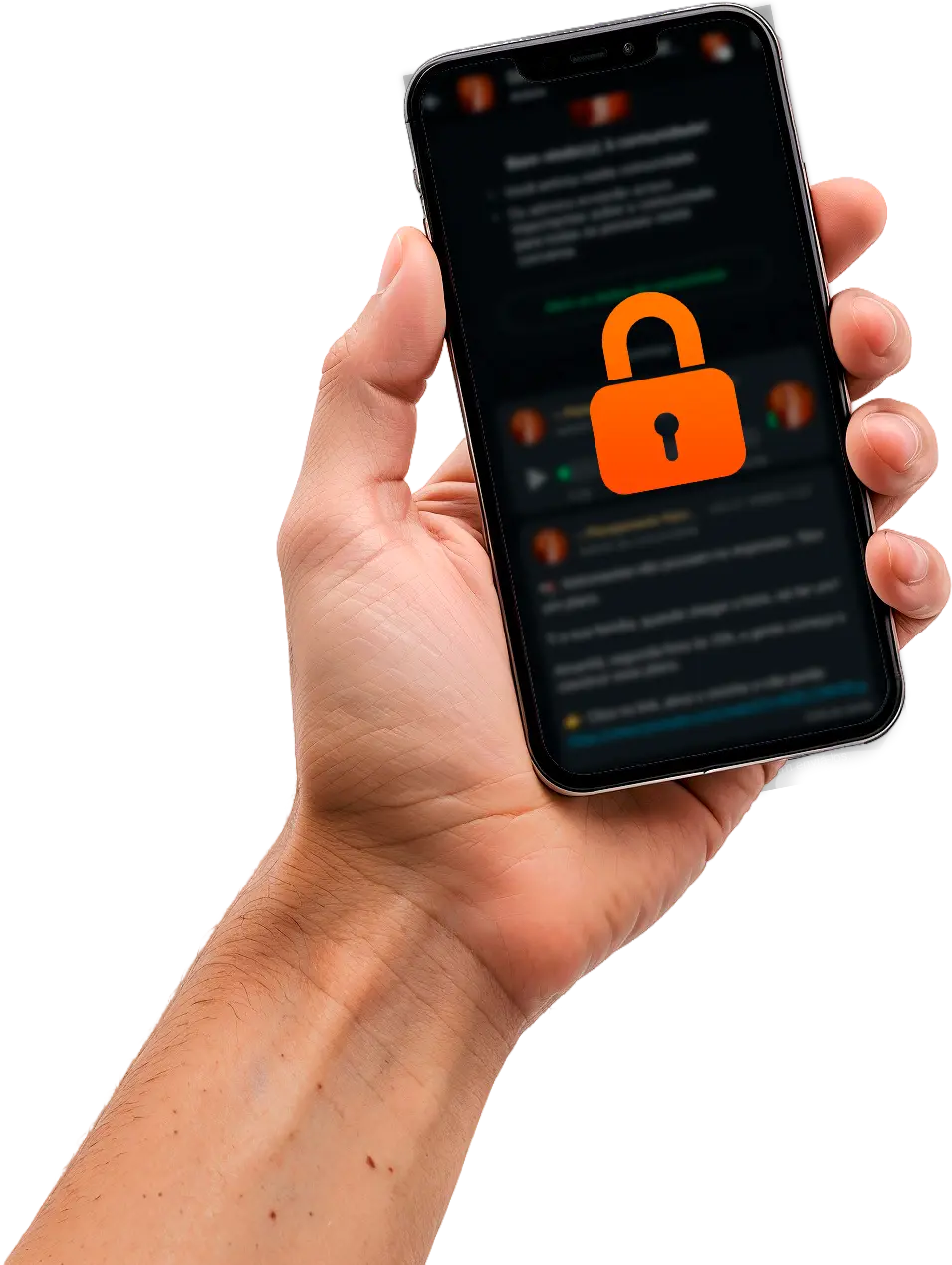 Celular com logo do WhatsApp
